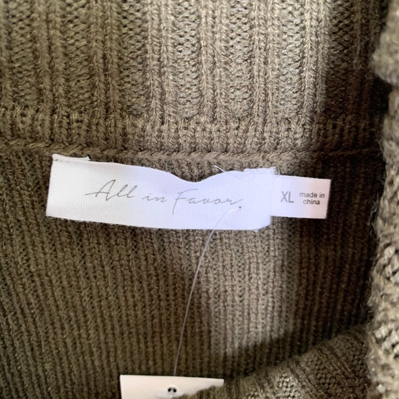 NWT All In Favor Green Cowl Neck Sweater Dress - Picture 5 of 7